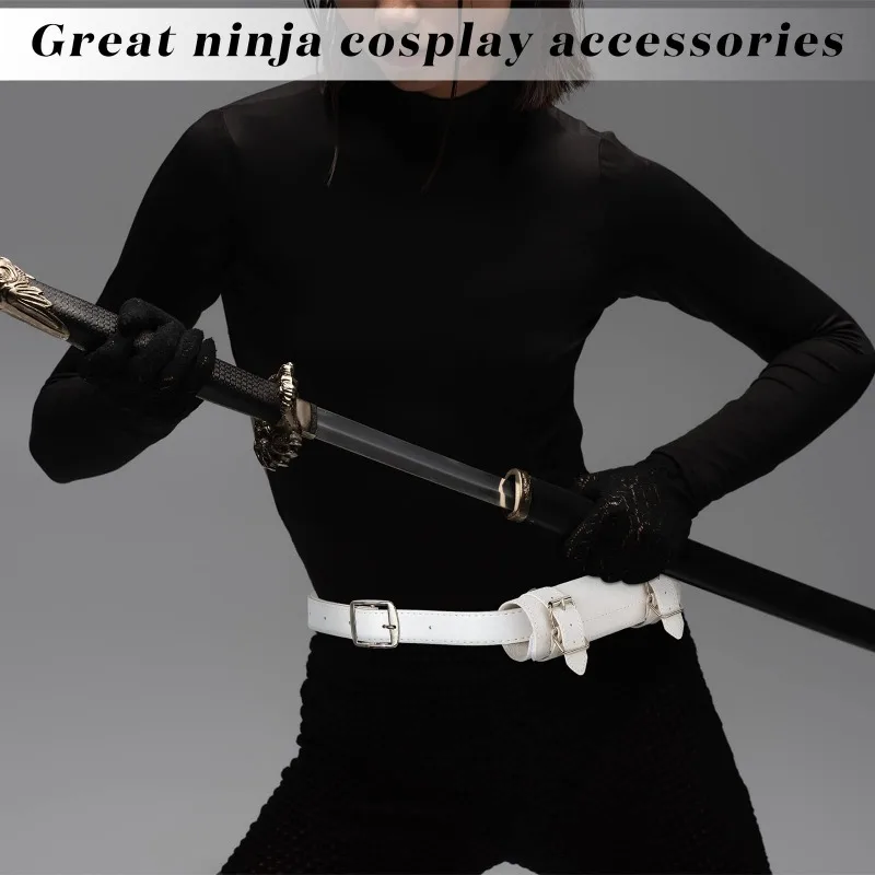 كاتانا السيف حزام الحافظة الحقيقية اليابانية كاتانا سيف ساموراي الظهر الأشرطة شيطان القاتل الخصر كم الأشرطة أنيمي تأثيري الدعامة #2