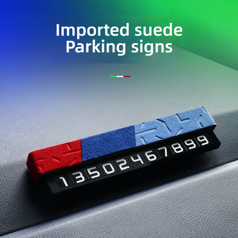 Temporary Parking Sign Moving Number Plate Creative Hidden Temporary Parking Sign Suede For BMW 3 5 Series X1 3 5 Car Decoration