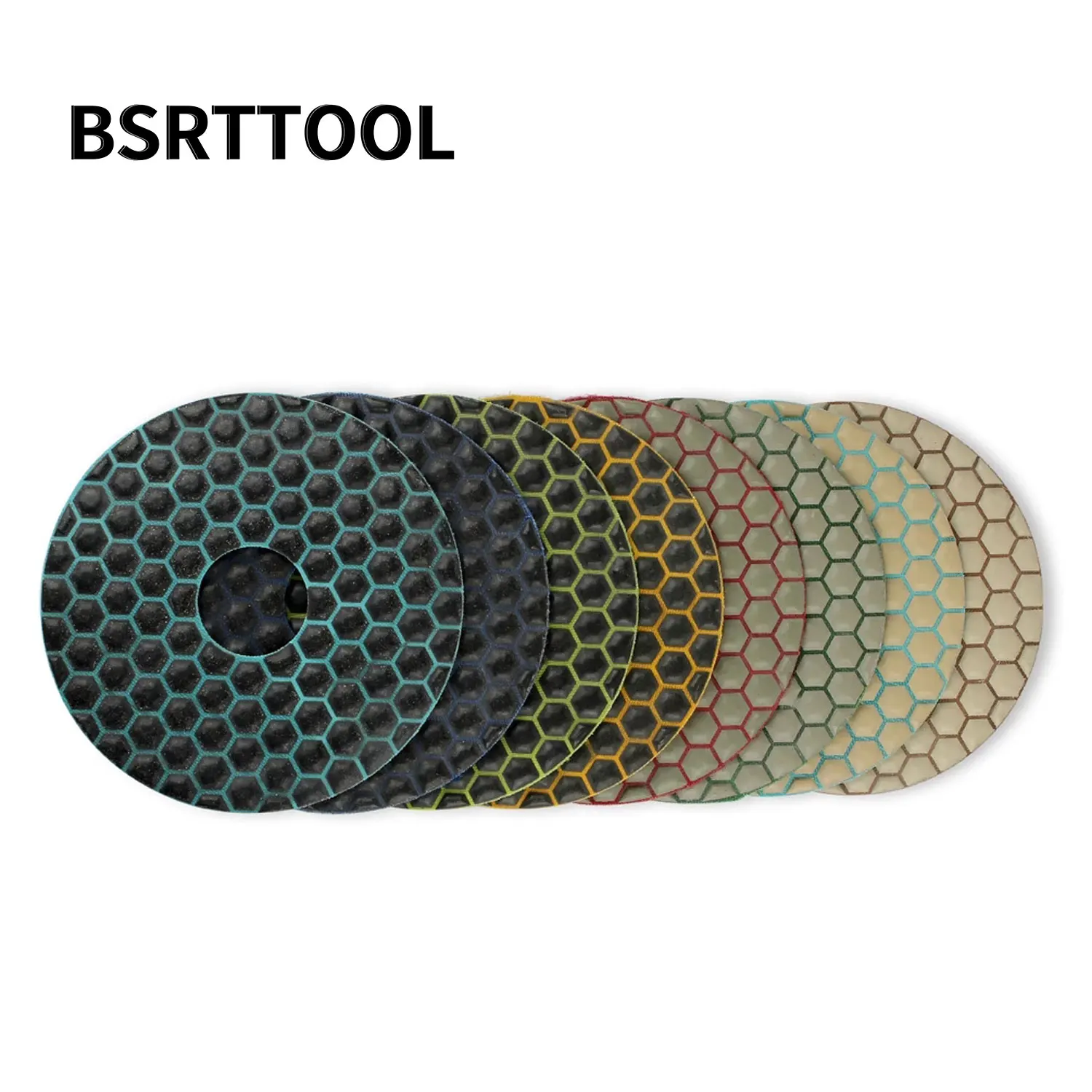 

BSRTTOOL 3 Pieces 150Mm Flexible Wheel Dry Polisher Marble Granite Concrete Grinding Wheel 6 Inch Diamond Polishing Pad