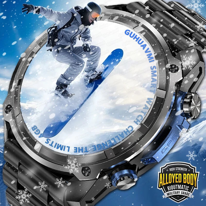 

2026 4GB Memory Video Player Smart Watch AMOLED With GPS Offline Maps Military Sport Smartwatch Men 30m Swim Waterproof Bracelet