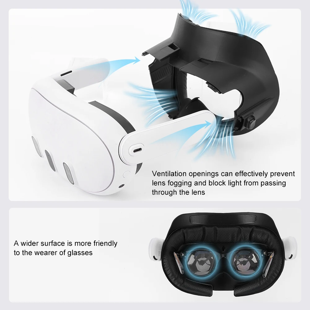 Meta Quest 3용 6 in 1 페이스 페이셜 인터페이스 높이 조절 가능 페이셜 브래킷 PU & 아이스 실크 폼 페이스 쿠션 코 패드