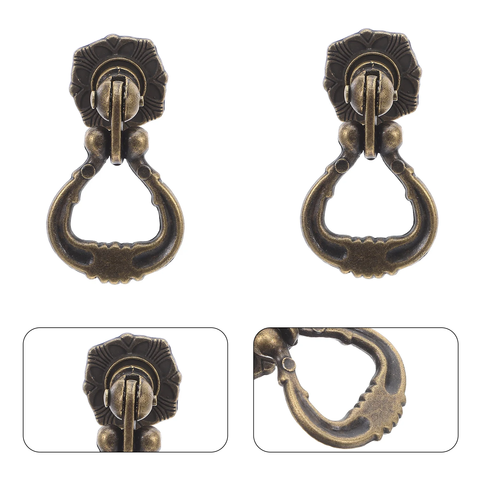 

4Pcs Style Drawer Pulls Round Metal Handles for Cabinets and Dressers Smooth Grip Decorative Knobs Vintage Pulls Handles