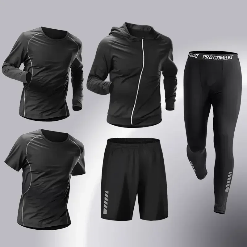مجموعة de sport de compression pour homme، survêtement de course، اللياقة البدنية، الركض، vêtements d'entraininement، طماق à كوبيه