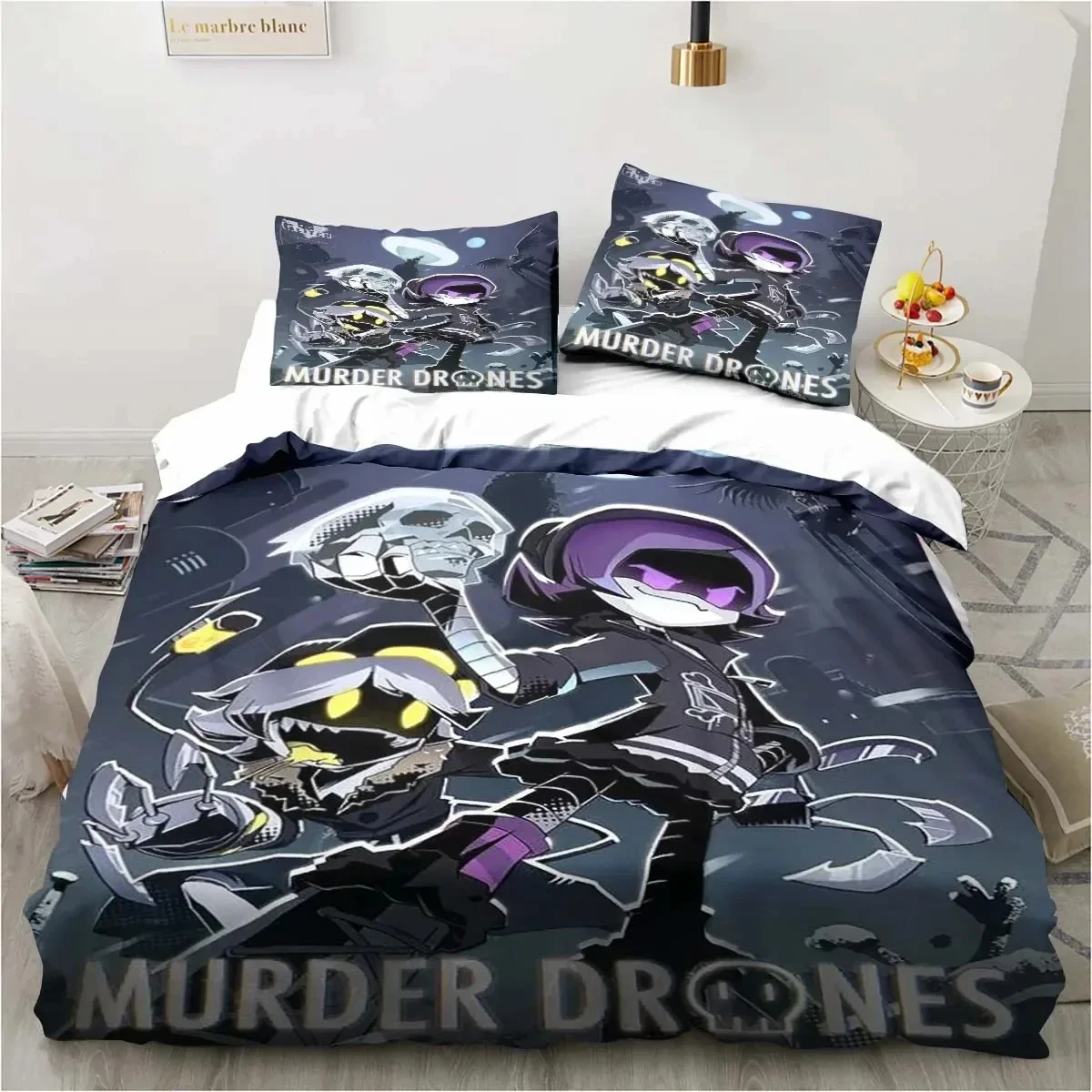 

3D Print Cartoon Murder Drones Bedding Set Double Twin King Duvet Cover Comforter Pillowcase Boys Girls Adults Bedroom