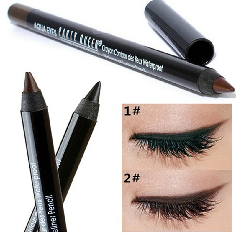 12Pcs/lot Party Queen Silky Eyeliner Gel Pencil Makeup Long Lasting Waterproof Black Brown Eye Liner Pen Eyes Cosmetic Tools