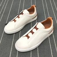Chaussures à lacets en cuir véritable de haute qualité, style vintage, printemps-automne 2026, pour homme, couleur unie, bout rond, coupe basse, semelle plate. 1
