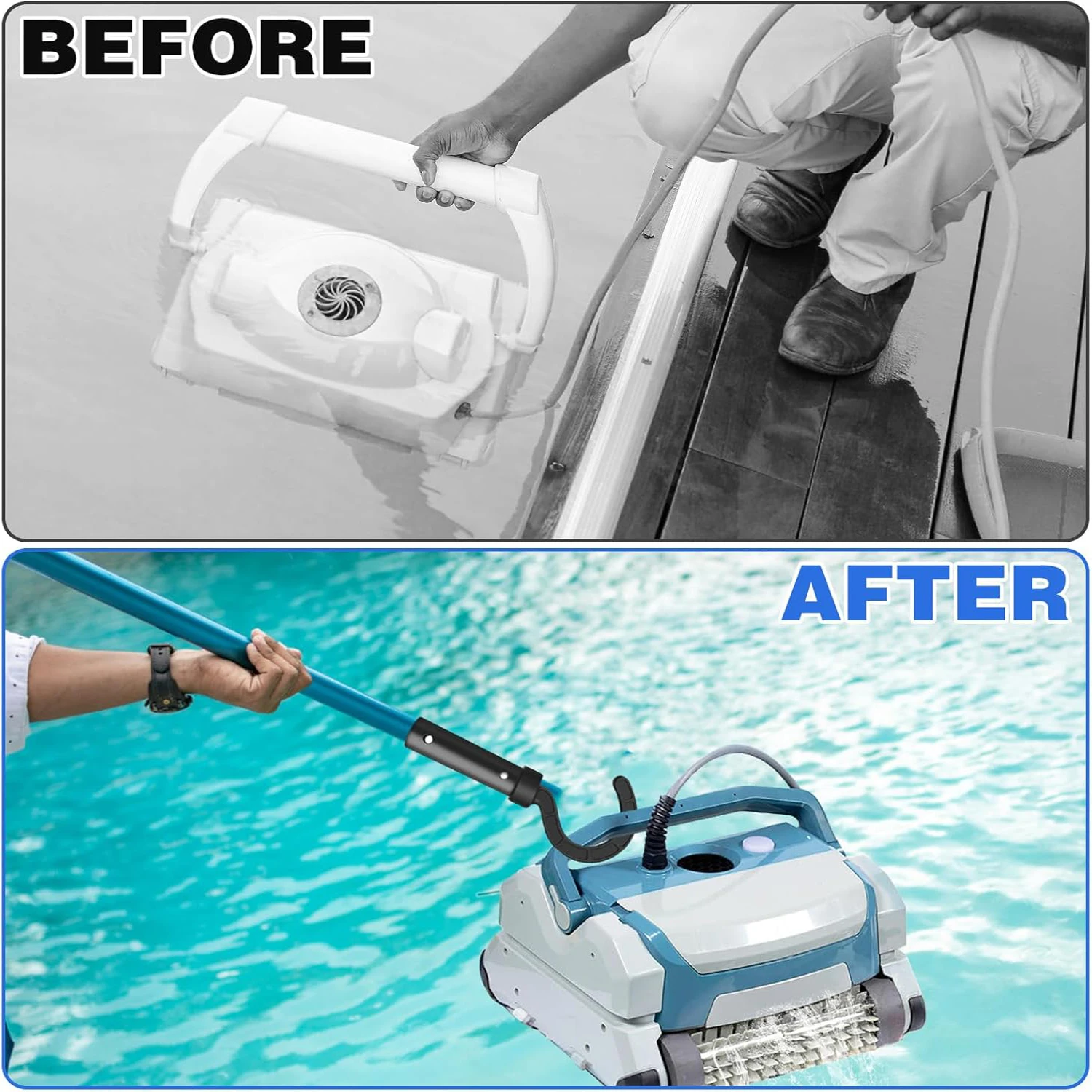 1-2Pcs Hook for Robotic Pool Cleaner and Underwater Robot Swimming Pool Cleaners Universal Pool Hook for Poles Pool Accessories