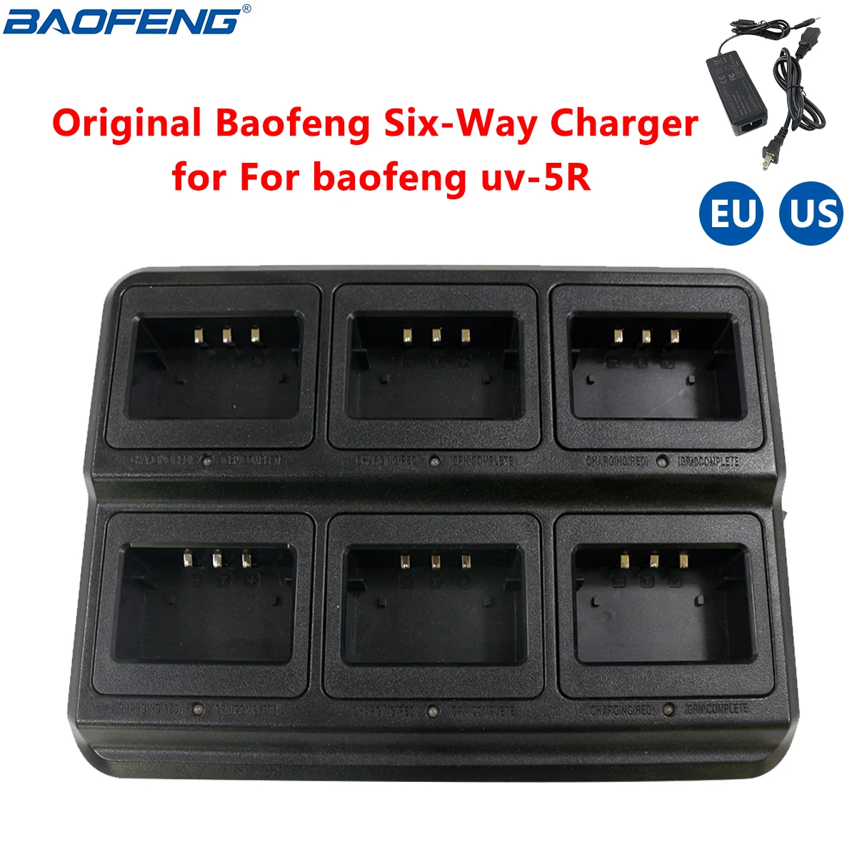 Baofeng Original UV-5R Series Six Way Charger Multi Unit Charger for Baofeng BF-F8HP UV-5R+ UV-5RE UV-5RTP UV-5X3 Walkie Talkie