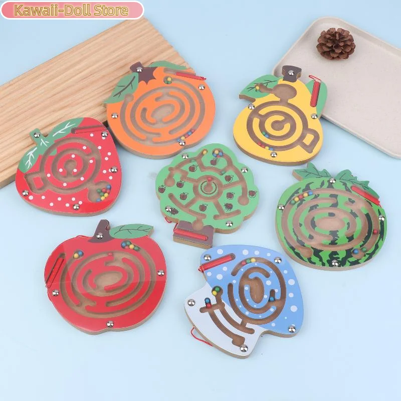 

Magnetic Pen Maze Toy With Magnetic Beads, Wooden, Educational Early Childhood Toy, Kindergarten Gift Toy