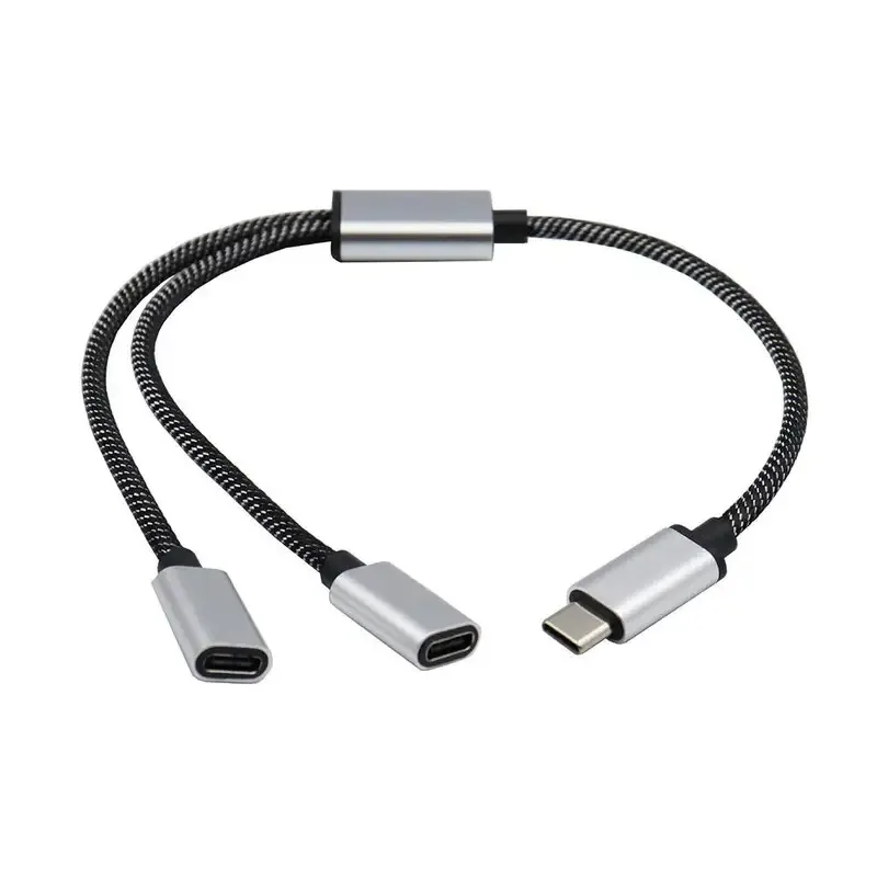 USB C Male To Double USB C Female Splitter Type C Hub For Type C Gaming Handle Charger Powerbanks Adapter