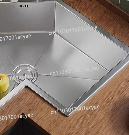 Grand évier d'angle en acier inoxydable 304 - Optimisez l'aménagement de votre cuisine, transformez l'espace inutilisé en zone de lavage pratique