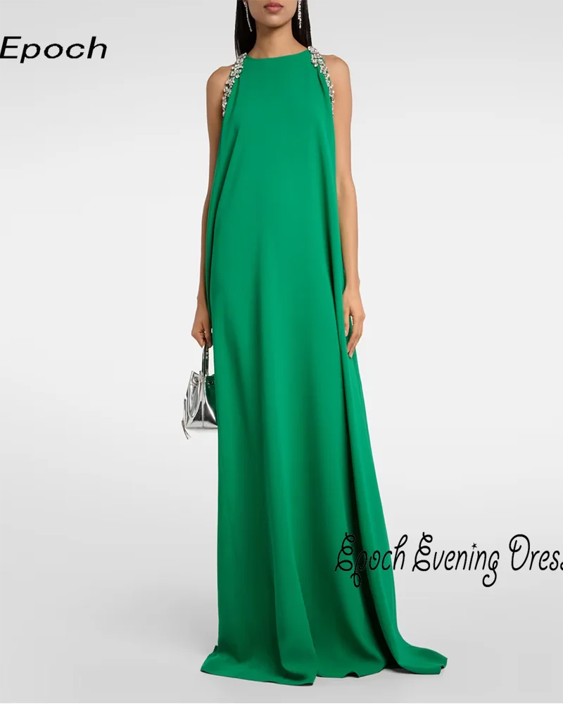 Epochale lange Crêpe Abendkleid فساتين مناسبة رسمية a-Linie elegante Falte formale Cocktail party Ballkleid für sexy Frauen 2024