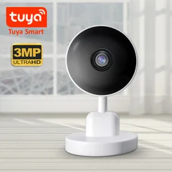 Tuya-cámara de seguridad inteligente de 3MP para interiores, Monitor de bebé, detección de movimiento, Audio bidireccional, visión nocturna, almacenamiento en la nube