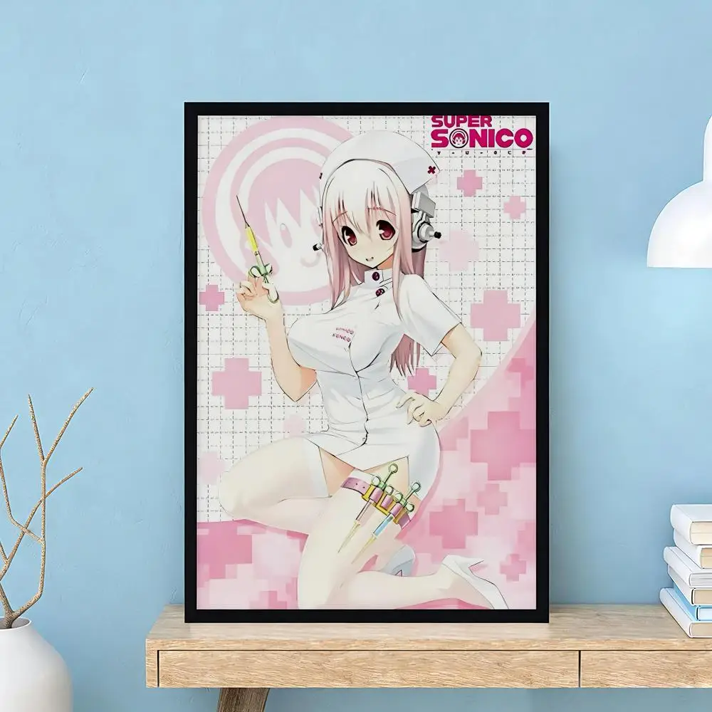 Niedliche, sexy Anime-Figuren, SUPER SONICO-Poster, hochwertige Wandkunst für Zuhause, Schlafzimmer, Wohnzimmer, Flur, perfektes Geschenk – Detail 9