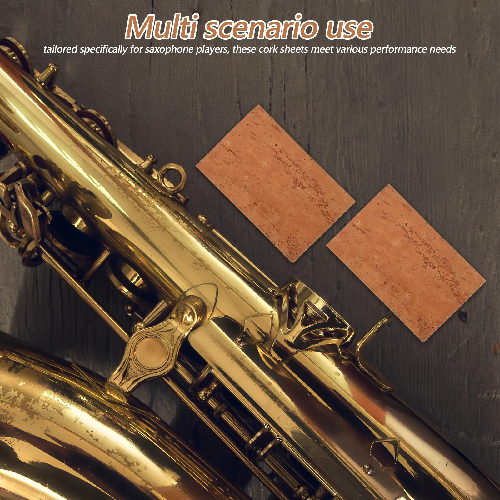 2pcs Tenor Saxophone Cork Sheets – High-Density Natural Cork for Mouthpiece & Neck Seal, Sound Projection Control