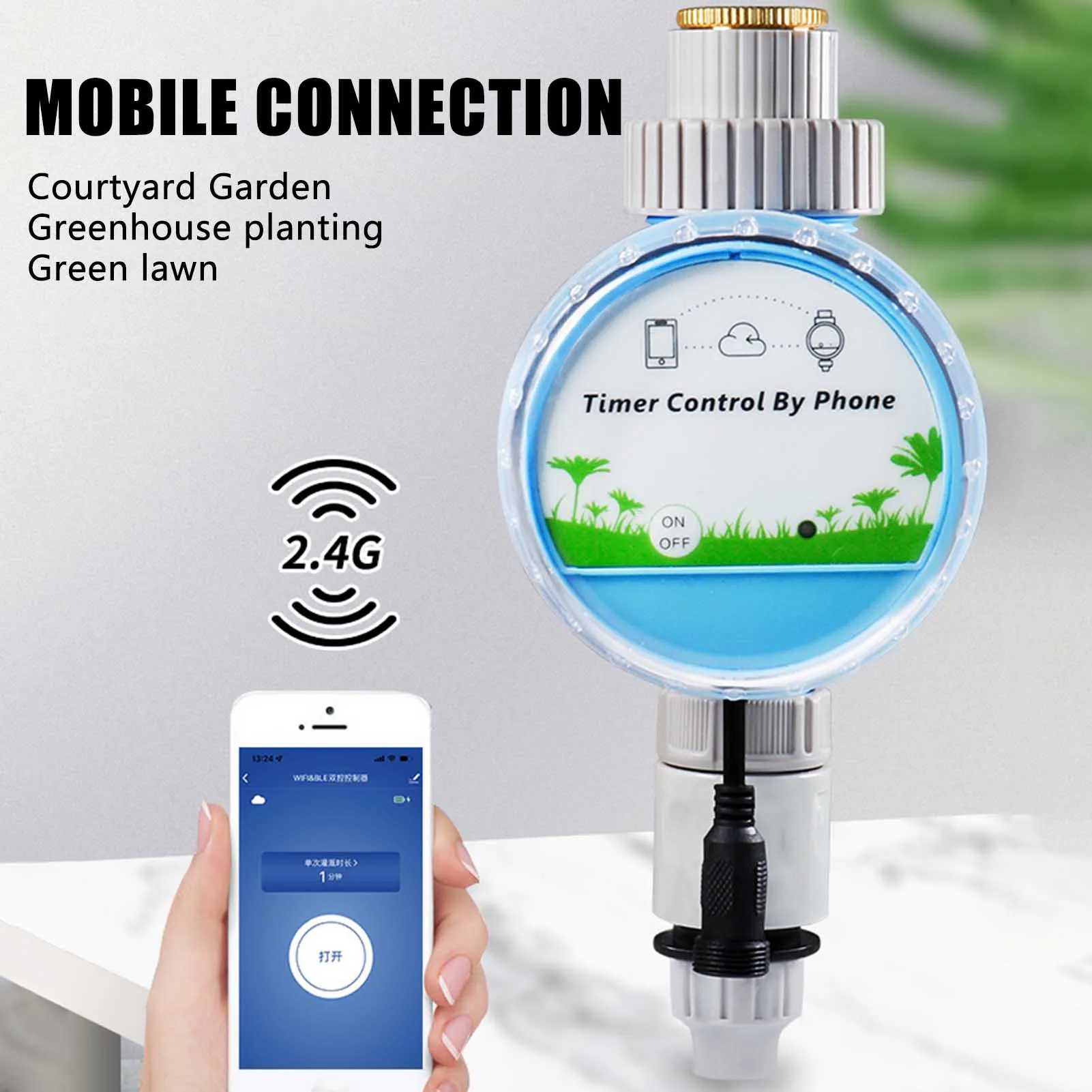 

Smart Wireless Hose Faucet Timer Irrigation System Control APP Remote Control Greenhouse Flower Bed Sprinkler WiFi Water Timer