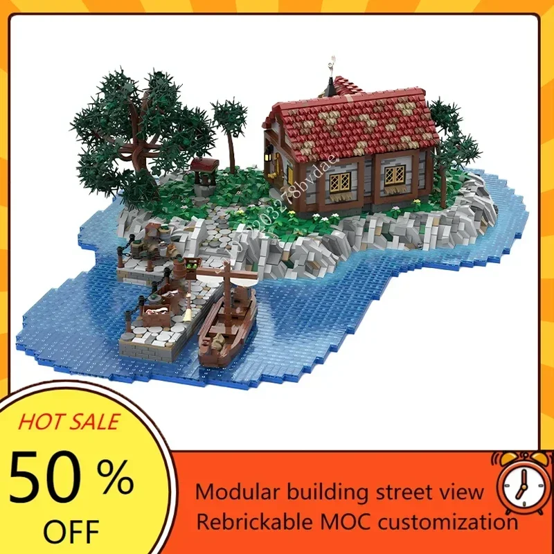 

6906PCS Customized MOC Pirate Series Greenhaven Island Model Custom Puzzle Technology Creative Assembly Kids Toys Gifts