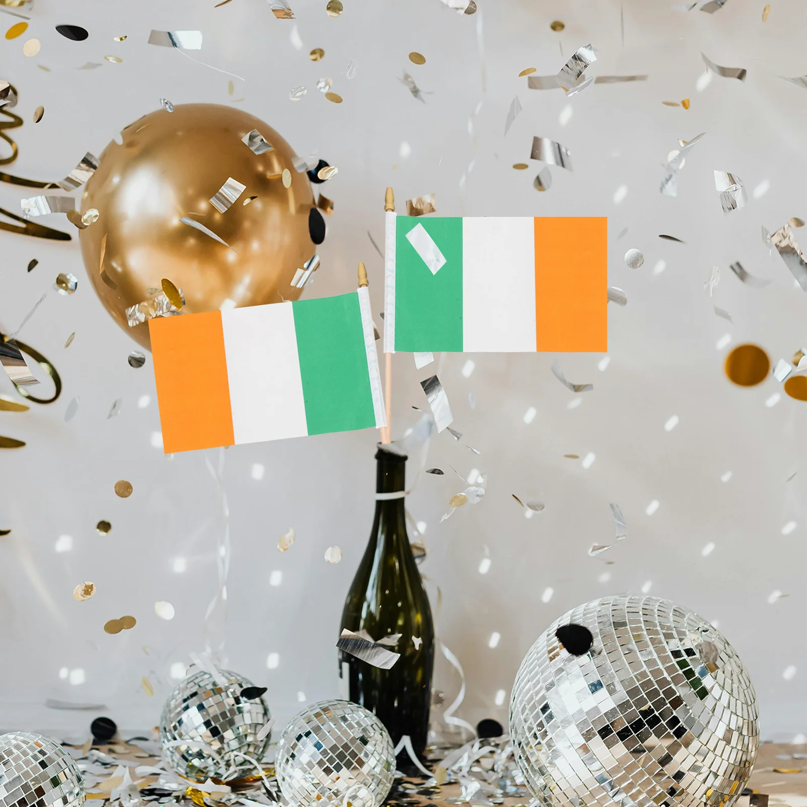 

12Pcs Mini Ireland Hand Held Flags Small Irish Stick Flags for Party Decorations Parades Festivals Celebrations