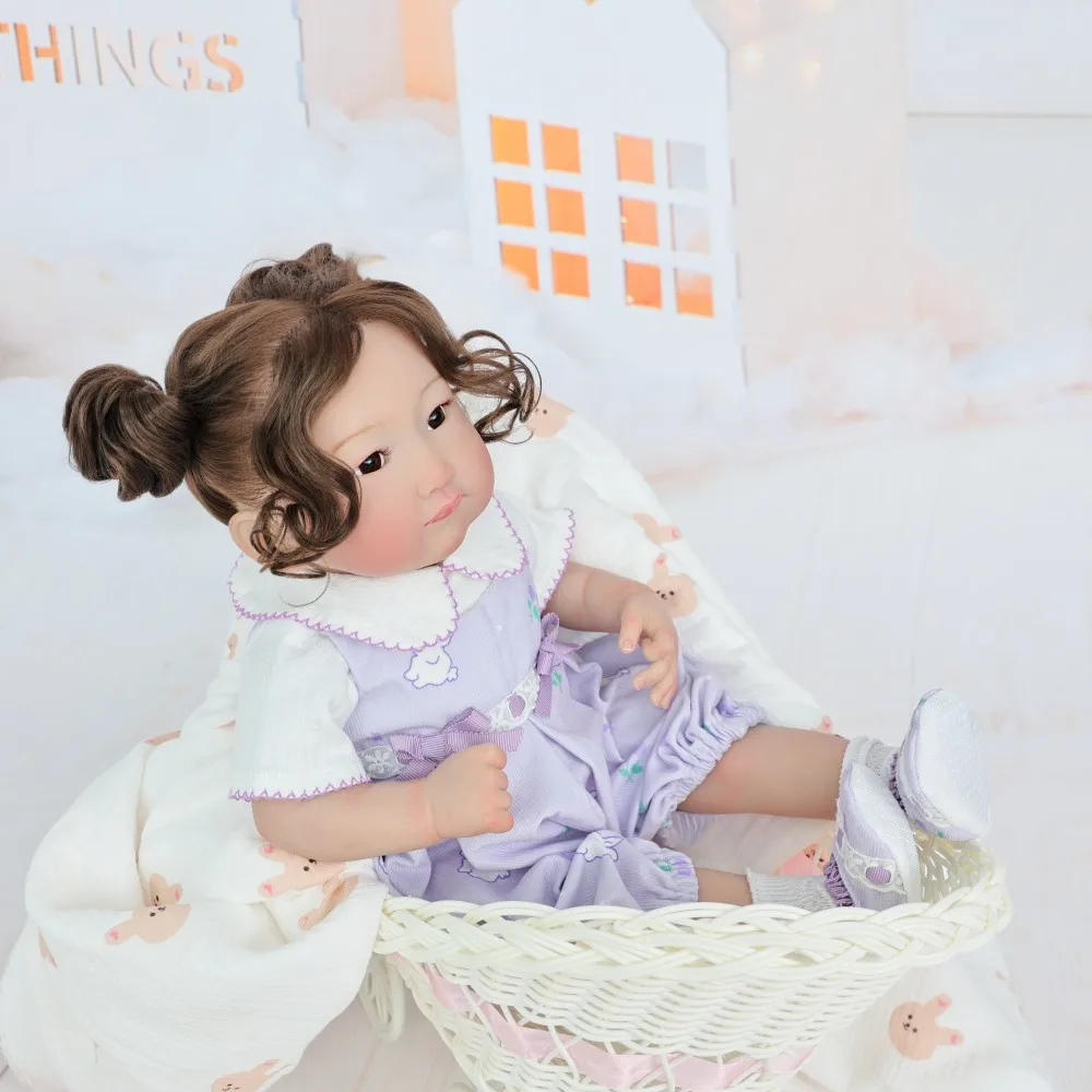 Cloveray 22 pollici Originale Realistico Reborn Baby Doll Carino Realistico Vinile Bambola di Stoffa Del Vinile Fatto A Mano Giocattolo Originale Del Capretto Regalo di Natale