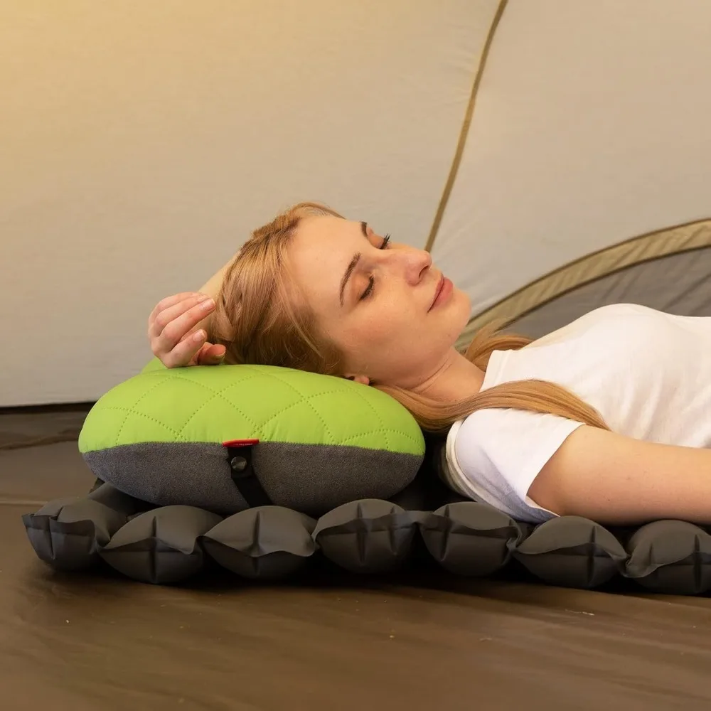 

Подушка для кемпинга со съемным чехлом — сверхлегкая надувная подушка для поддержки шеи и поясницы — улучшенная подушка для рюкзака — стираб