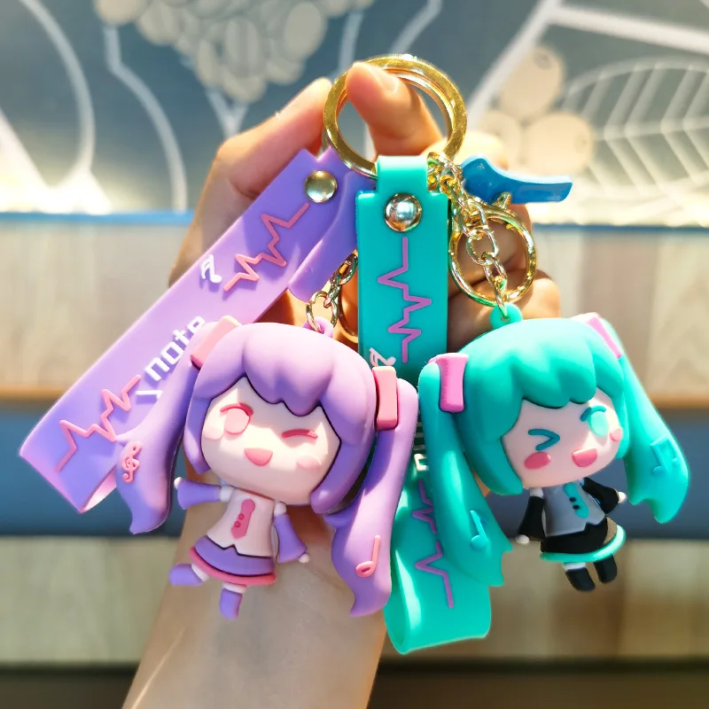 

Cute Cartoon Hatsune Miku Keychain Car Keychain Couple's Bag Creative Key Ring Wholesale Y2k Fashion Toys Anime Cartoon Frind