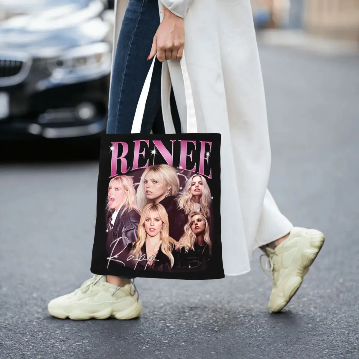 Unisex Limited Renee Rapp Tour 2024 Tote Bags Canvas Vintage Bootleg Inspired Shopping Bag for Girl Handbags