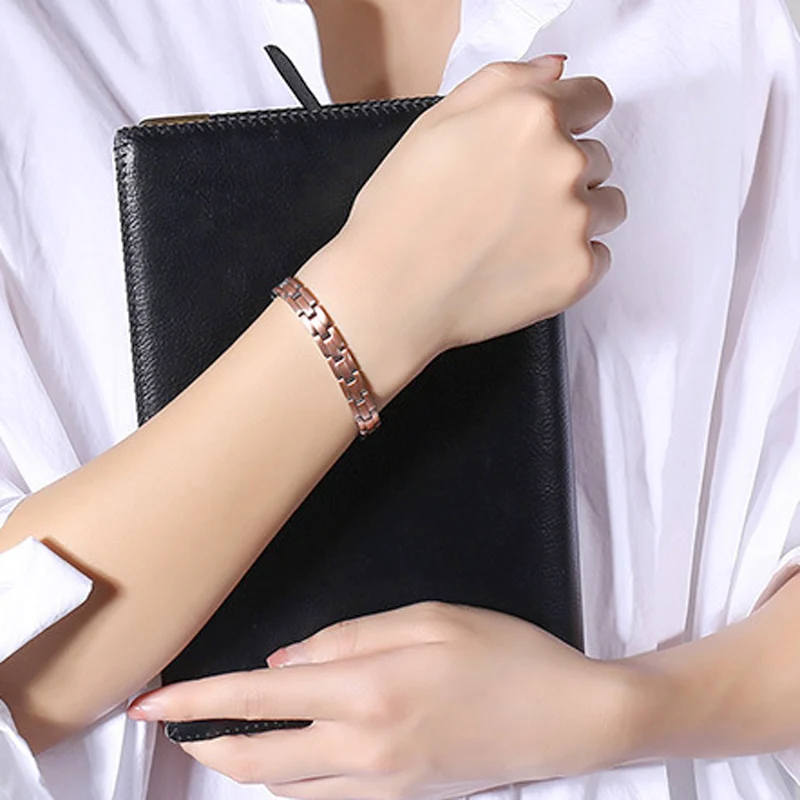 Men Women Elegant Pure Copper Energy Germanium Magnetic Therapy Link Bracelet Pain Relief for Arthritis Carpal Tunnel DropShip