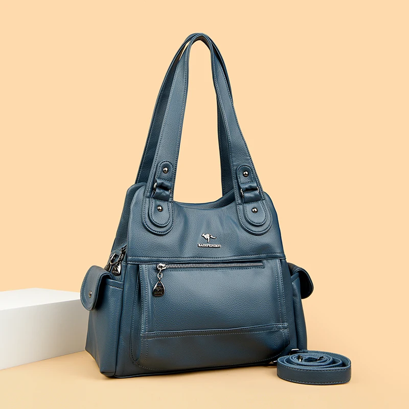 

New High Quality Fashion Soft Leather Women's Bucket Bag Luxury Trendy Women Handbag Large Capacity Female Shopping Bags Wallet