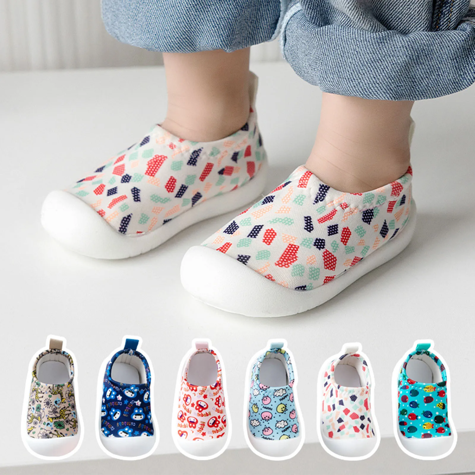 Sepatu kets anak laki-laki/perempuan, sepatu Sneakers santai motif kartun, sepatu balita bayi nyaman Sol empuk antiselip bersirkulasi udara untuk anak bayi balita laki-laki dan perempuan