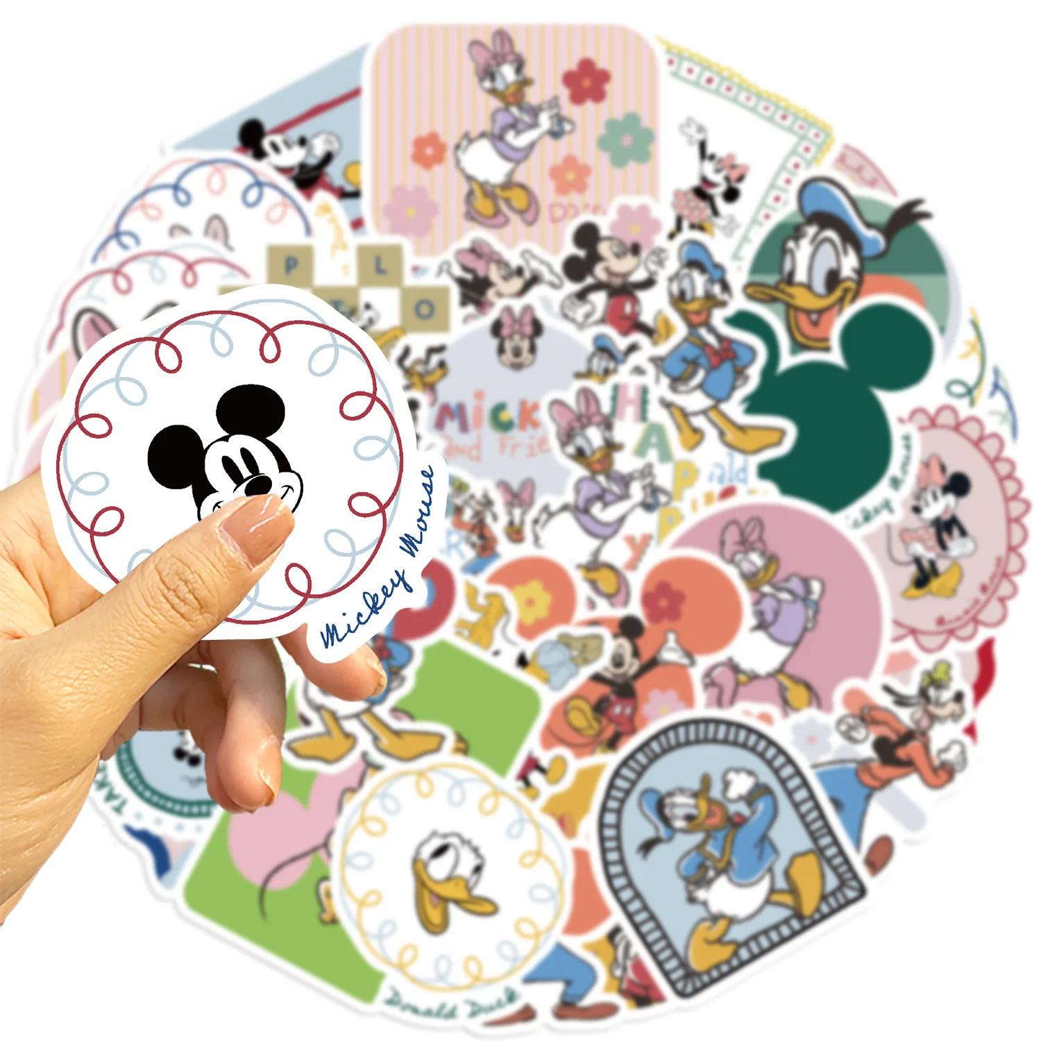

10/30/50PCS Disney Mickey Mouse and Friends Stickers Cartoon cute Fun Creative Graffiti Decals Kids Toy for Guitar Suitcase