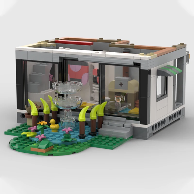 806 個 MOC モダンハウス ガーデン付き 31153 の代替構築 スタイリッシュな居住可能な DIY モデルビルディングブロック 誕生日おもちゃギフト