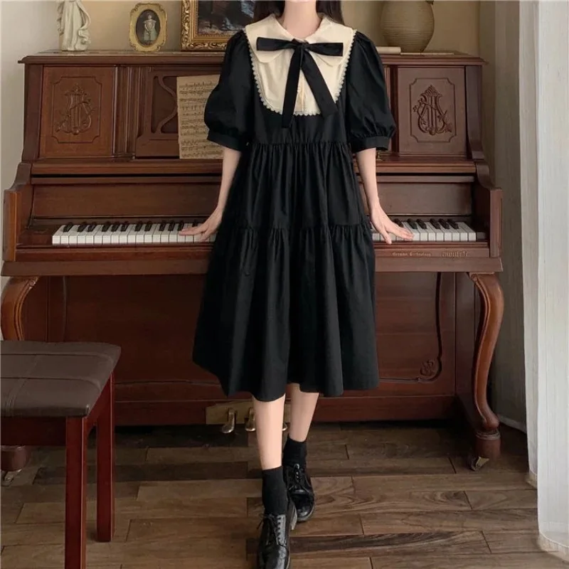 Teen School Uniform French Palace Maternity Wear JK Girl Dress Sweet and Cute Lolita Puff Sleeve College Style Doll Collar 2024