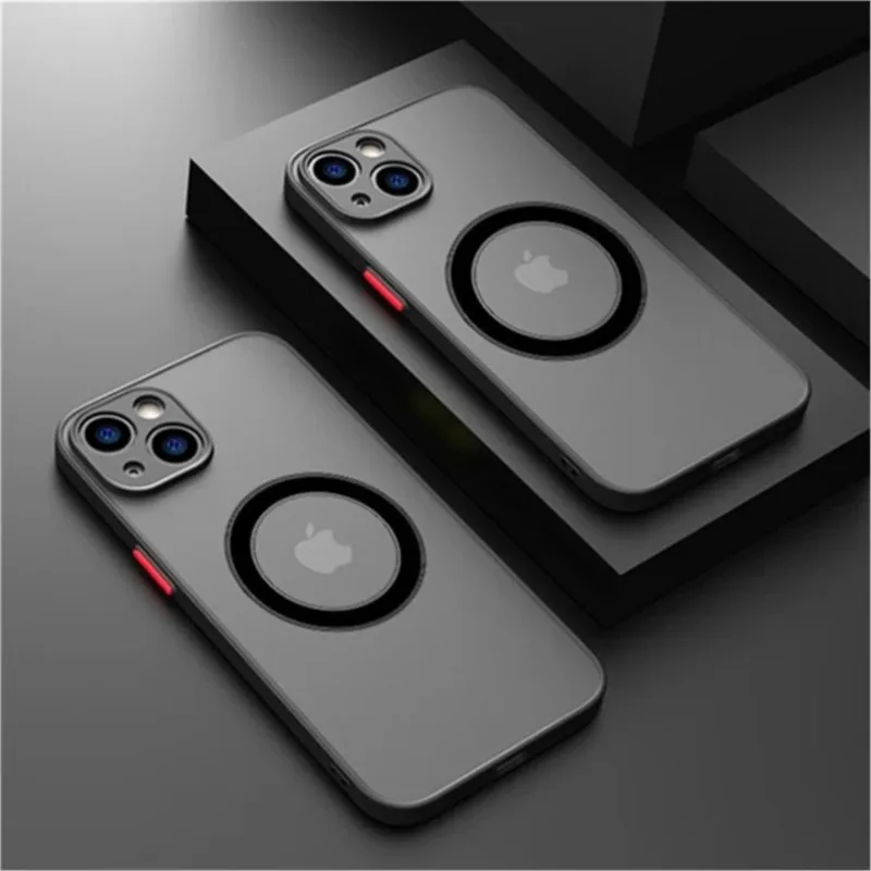 

Luxury Magnetic Magsafe Case For iPhone 16 15 14 13 12 11 Pro Max Plus mini Black Matte Armor Shockproof Ultra Thin Back Cover