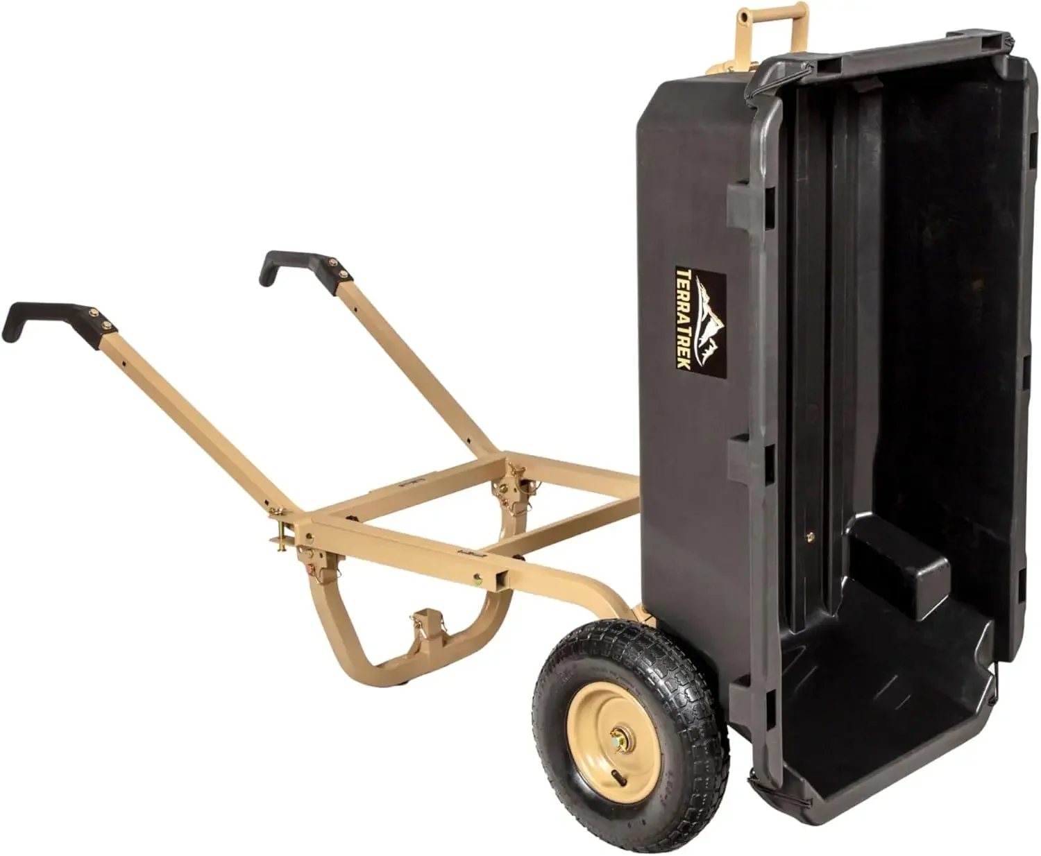 Heavy-Duty Garden Cart on Wheels - 7 Cu. Ft. 2-in-1 Utility Wagon & Wheelbarrow, Push or Tow Design, 600 lb. Capacity
