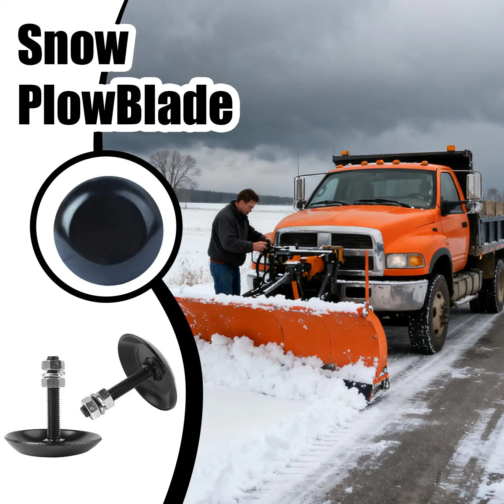 Snows Plow Skid Shoes Heavy Duty ATV Snows Plow Replacement Parts For ATV Balconies Terraces Walkway Pathway Outdoor Garden