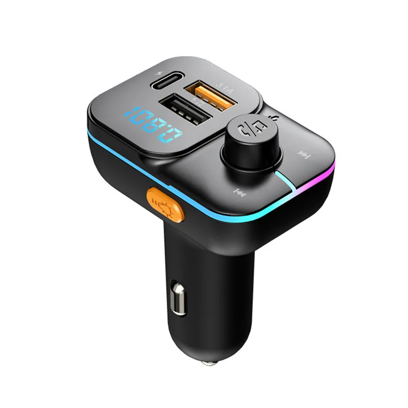 Bluetooth 5.0 Car FM Transmitter Handsfree Audio Mp3 Player Adapter PD Fast Charge Type-C Fast Charger FM Modulator