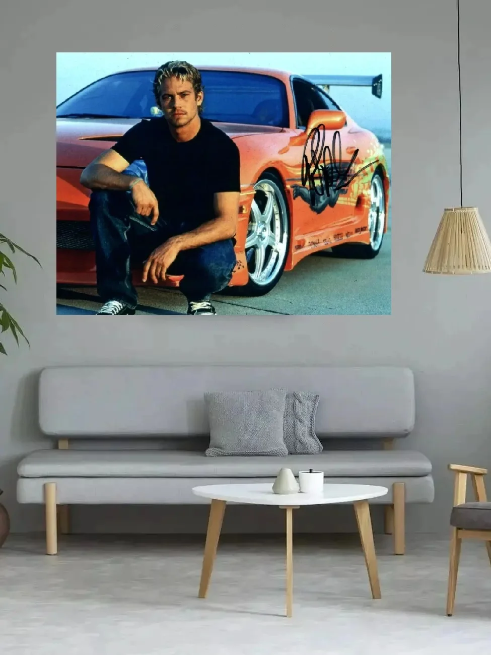 PAUL WALKER SIGNED PHOTO, Print Art Canvas Poster, For Living Room Decor, Home Wall Picture