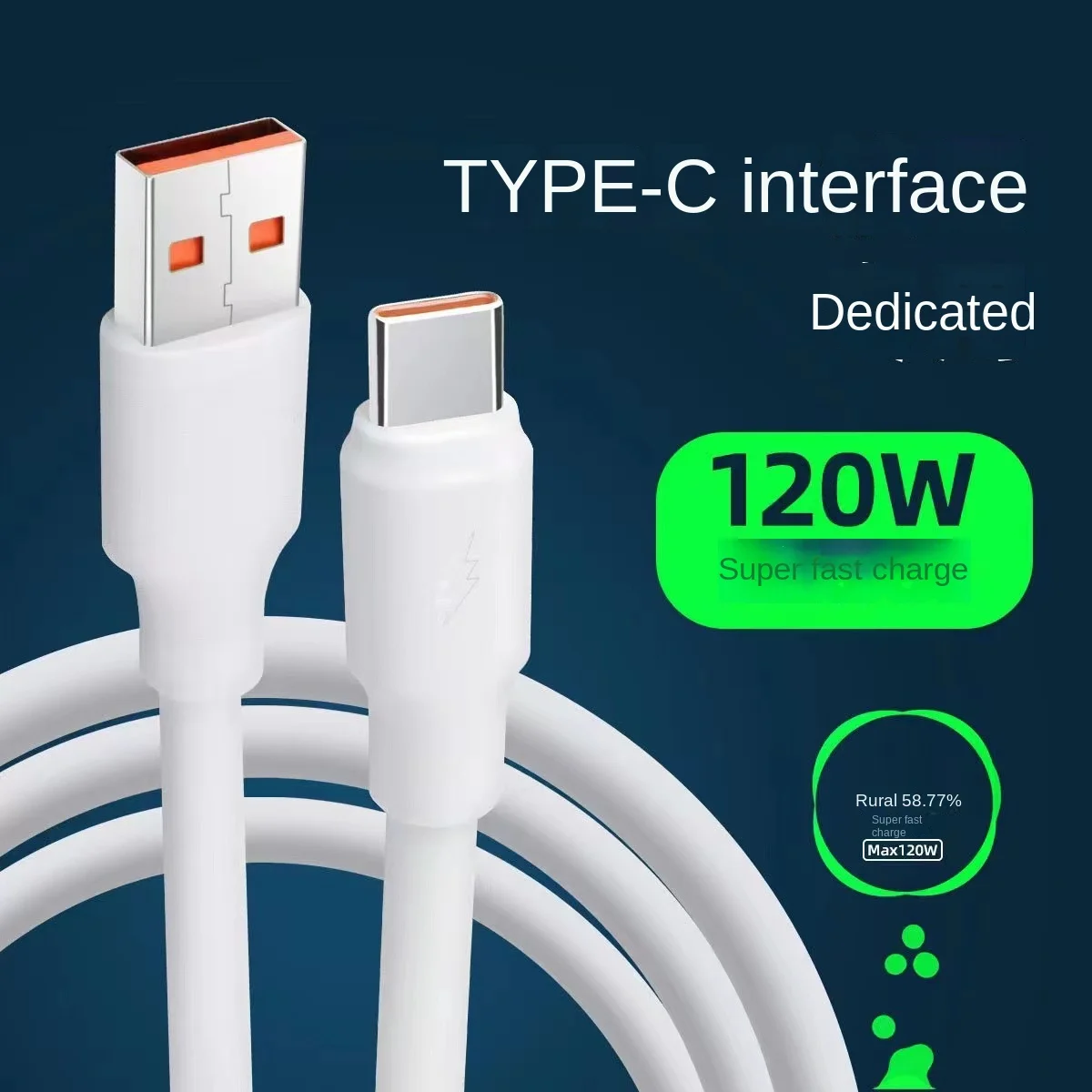 Fast charging data cable for mobile phones, suitable for Android Huawei Type-C mobile data cable