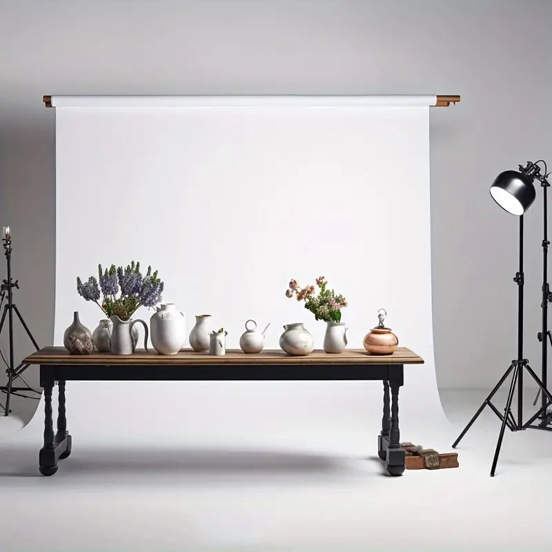 مادة الفينيل الأبيض الصلبة خلفية التصوير الفوتوغرافي المهنية استوديو اطلاق النار لايف عيد ميلاد حفل زفاف الحدث خلفية الصورة