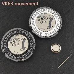 Japanese VK63 quartz watch movement date 3 o'clock timing code black/white suitable for VK63 movement watch repair tool