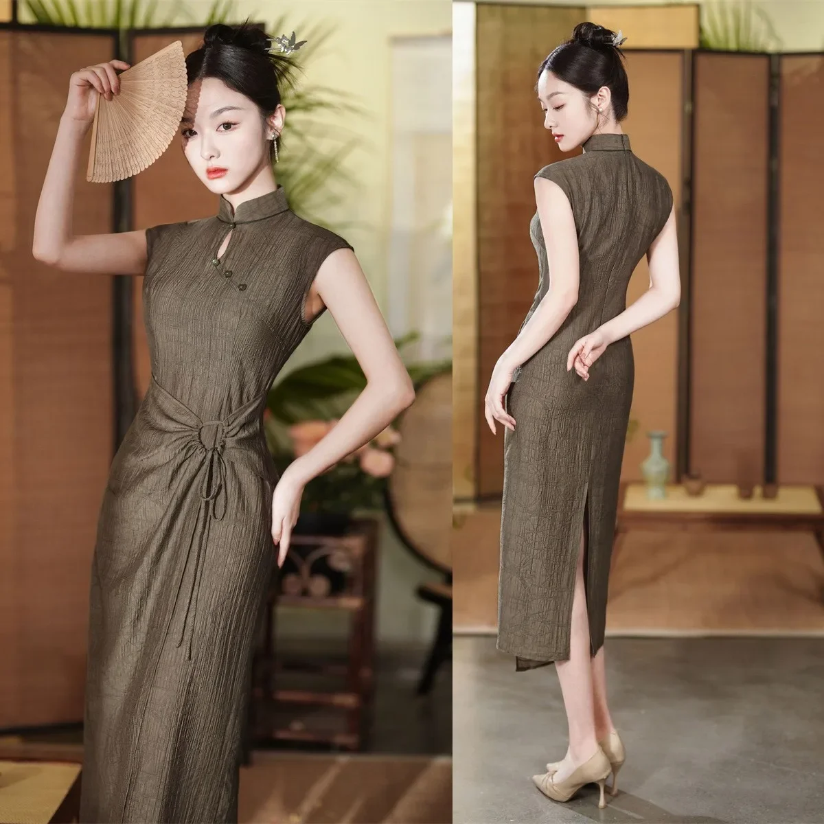 

Ladies Fashion Improvement Chinese Cheongsam For Young Girls Chi-pao 2024 New Women Modern Style Qipao Daily Dress Street Skirt