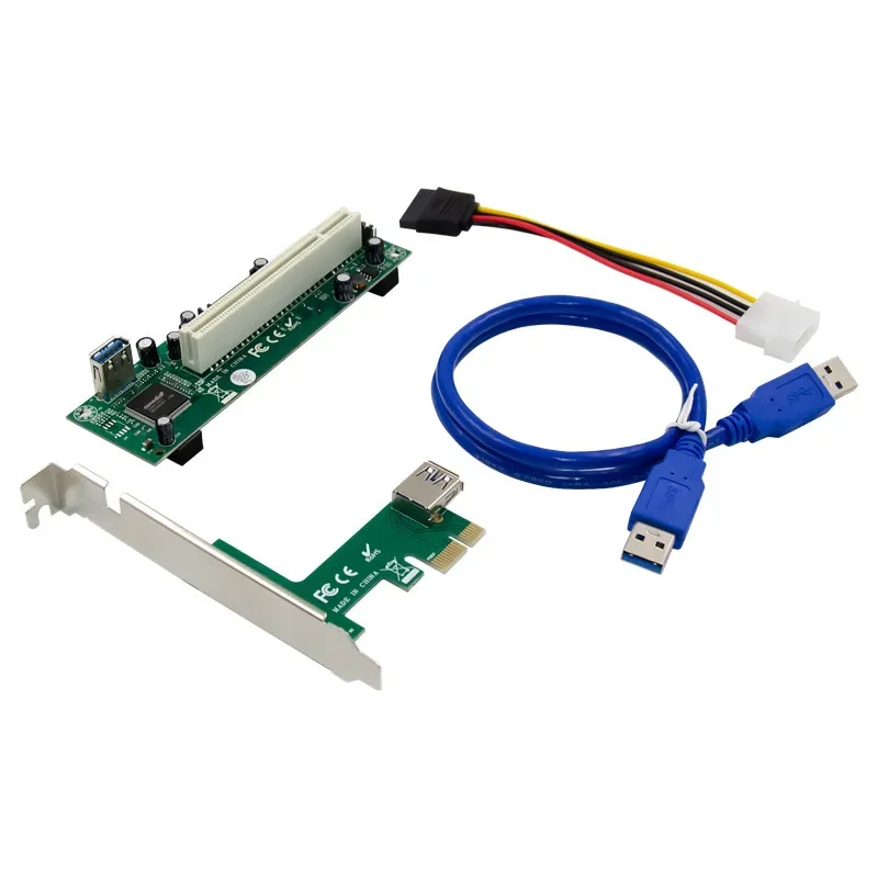 

PCI Express To Dual PCI Adapter Card Pcie X1 To Router Tow 2 PCI Slot Riser Card 2.5Gbps Support Window Linux
