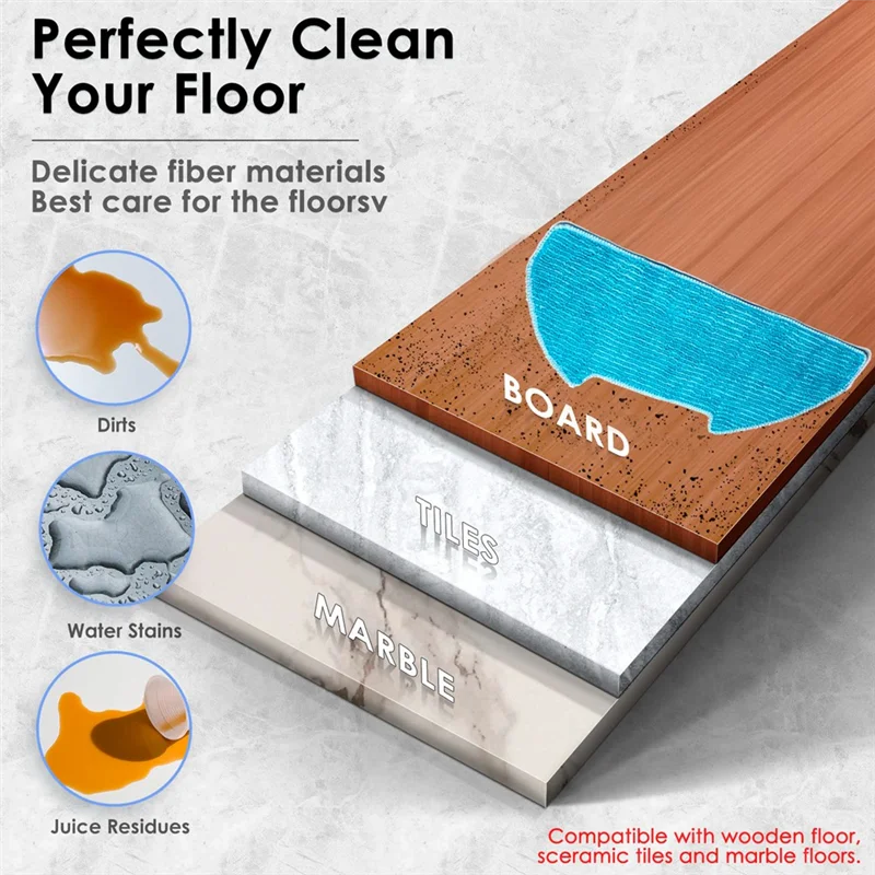 8PCS ผ้าซับล้างทําความสะอาดได้สําหรับ Dustin Self-Emptying สําหรับ Bobsweep Pet24-7-913/Pet24-7-213 สําหรับ Ultravision หุ่นยนต์ Vacuum-A77G