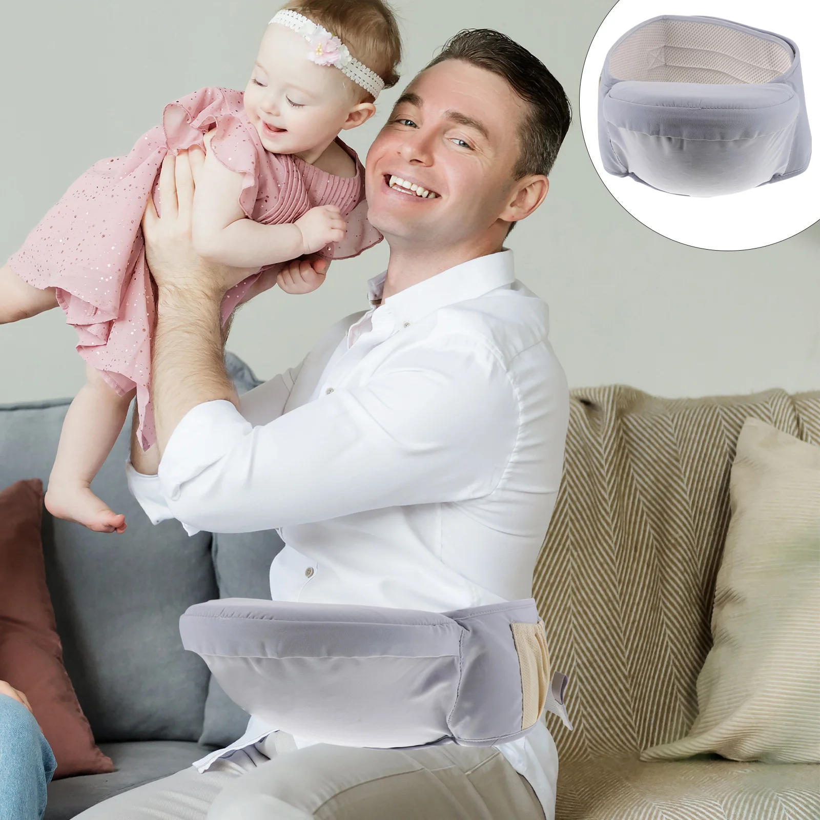 

Baby Waist Seat Ergonomic Support Outdoor Use Side Pockets Storage Toddler Carrier 25-60 Lbs Hip Seat Newborn Gift