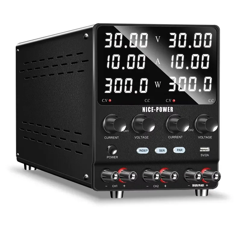 SPS3010-2KD Dual Channel Digital Adjustable DC Regulated Switching Power Supply 30V 10A Laboratory Bench Power Supply