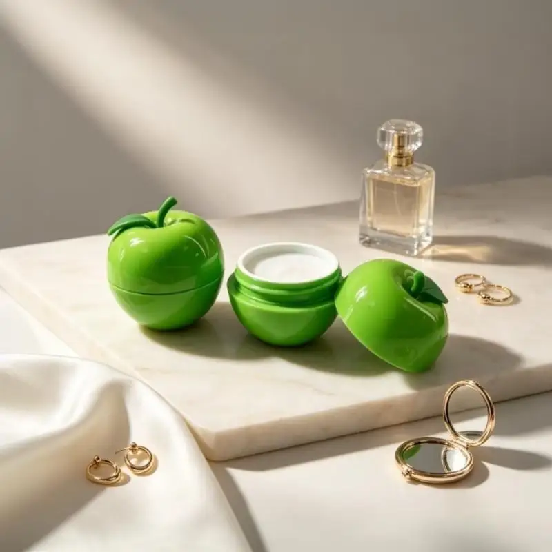 1Pcs Fruit Series Pack Cherry Peach Blue Berry Shape Plastic Cosmetic Small Lip Balm Container Sample Bottle Cream Jar