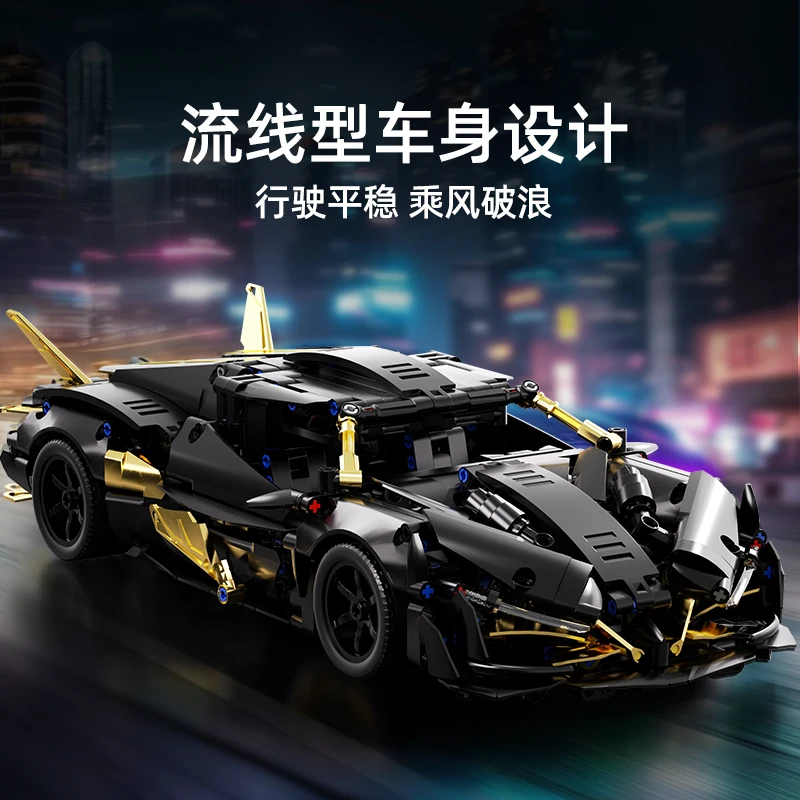 1000+ Elementów Techniczny Czarny Apollo Racing Model Samochodu Klocki Konstrukcyjne Kreatywny Dorosły Supercar Puzzle Zabawka Prezent Urodzinowy dla Dorosłych