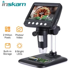 1000X Digital Microscope Camera 8LED 4.3inch Adjustable 8LED for Electronics Microscope Tool PCB 1080P Soldering Microscopio