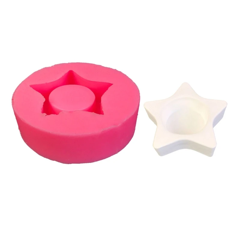 

DIY Star Shape Candlestick Plaster Silicone Mold Desktop Ornament Candle Holder Tray Dish Epoxy Resin Casting Mould Home Decor