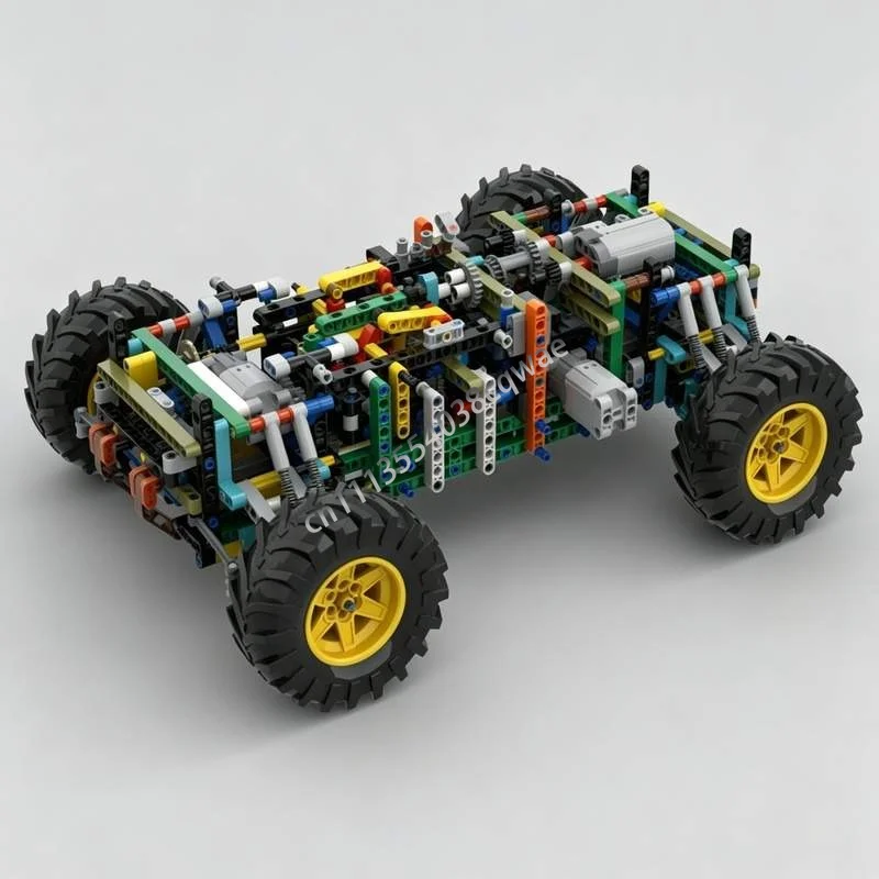1154PCS RC 4 Speed All Wheel Drive Steering Car Model DIY Custom Puzzle Building Blocks Creative Assembly Educational Toy Gift